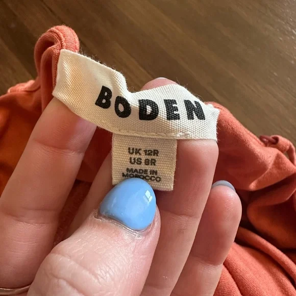 BODEN Gathered Jersey Midi Dress size 12R Kumquat Orange  
Style D0703-BGR - Picture 3 of 10